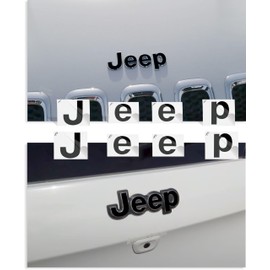Reflective Concepts - 2014-2018 Jeep Cherokee - Jeep Front and Rear Emblem Overlay Decal Stickers - (Color: Gloss Black)