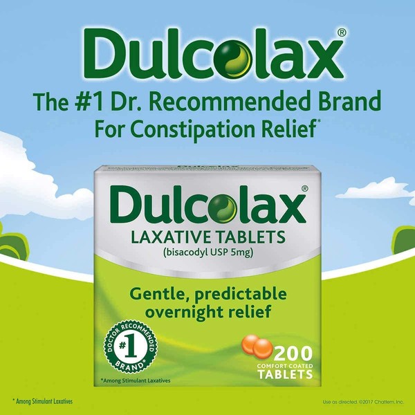 Dulcolax Laxative 5 mg - 200 Tablets (2 Packs)
