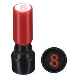 PATIKIL Number Stamping Self-Inking Numbers 8 Plastic Small Number Stamp Number Stamper Beginning Stamp for Classroom Scrapbooking Art Red Bowl
