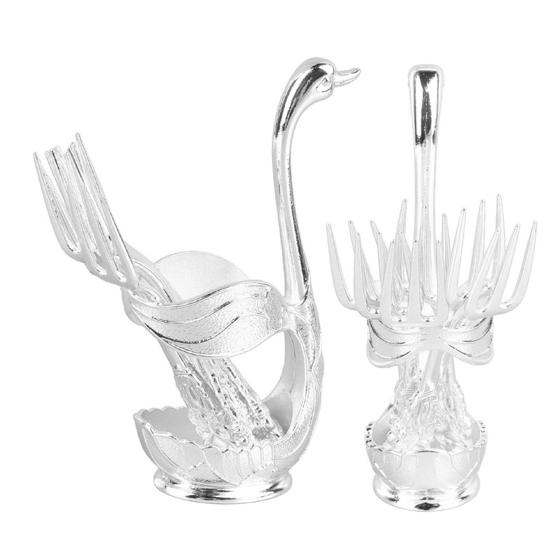 Coffee Spoon Holder Elegant Swan Shaped Alloy Mirror Polish Rich