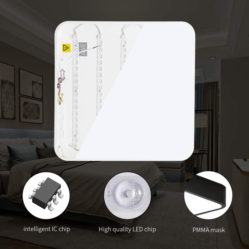 Ganeed 36W LED Ceiling Light,15.7 inch Square led Ceiling Light,Cool