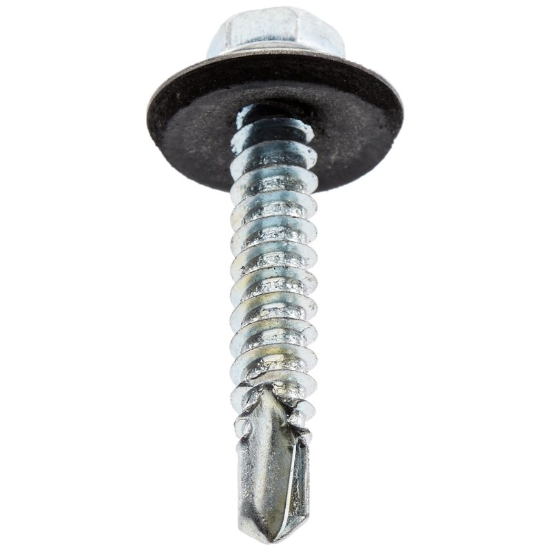 Merriway BH04079 (100 Pcs) Self Drill Hex Head Hardened Roofing