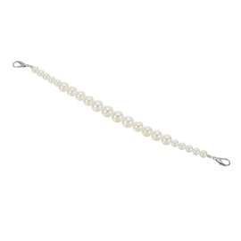 PATIKIL Imitation Pearl Bead Purse Chain Strap 12.6", Pearl Beaded Bag Chain Handbag Clutch Replacement for DIY Handbag Wallet Clutch Crafts Making, Silver