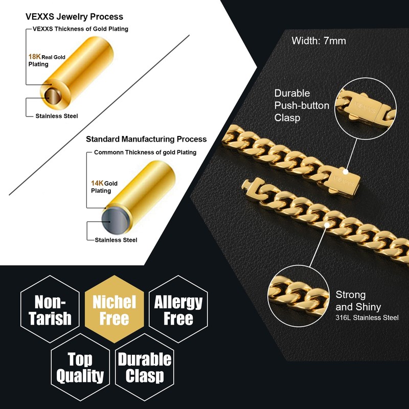 VEXXS 5mm 7mm Cuban Chain14