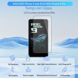 NOUKAJU Screen Protector for ASUS ROG Phone 9 and ASUS ROG Phone 9 Pro, Tempered Glass Screen Protector, HD Tempered Glass,Scratch Resistant,Durable and Drop-Proof,Protector for ROG Phone 9[3pack]