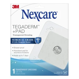 Nexcare Tegaderm + Pad Transparent Dressing, Absorbent Pad Wicks Fluid And Doesn't Stick To Your Wound, 6 x 6 in, 1 Count