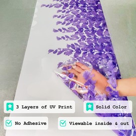 Flortlias Floral Window Sticker, Removable Static Cling Double-Sided Decal Clings for Glass Windows Door Decor, Large Vintage Pink Rose Garden