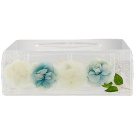 Pacific GLD 58801 Tissue Box Case, Acrylic Underwater Flowers, White & Blue, W 9.6 x D 5.9 x H 3.3 inches (24.5 x 15 x 8.5 cm)