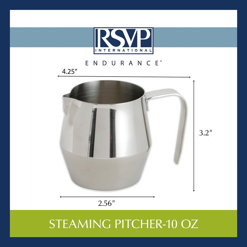 BACKK RSVP International Kitchen Coffee/Espresso Collection Steaming & Frothing Pitcher,