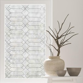 Artscape Gatehouse Large 36 x 72 Inch Window Film, Made in USA – Provides Privacy, Non-Adhesive, Textured Leaded Glass Pattern, UV Protection, Easy to Apply and Removable