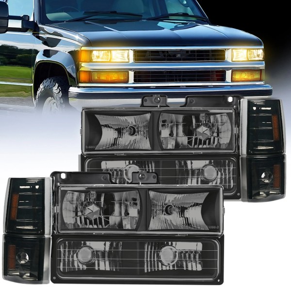 Nilight Headlight Assembly for 1994-1998 GMC C10 Sierra Yukon Chevy