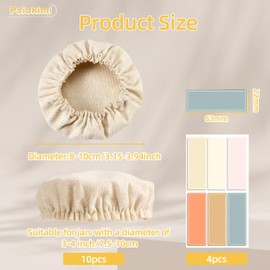 10 Pcs Sourdough Starter Jar Cloth Covers, Reusable Fabric Bread Fermentation Cover, Elastic Cloth Jar Covers Sourdough Bowl Cover Cloth Lid Cover Fit for 3-4 Inch Jar Mouth