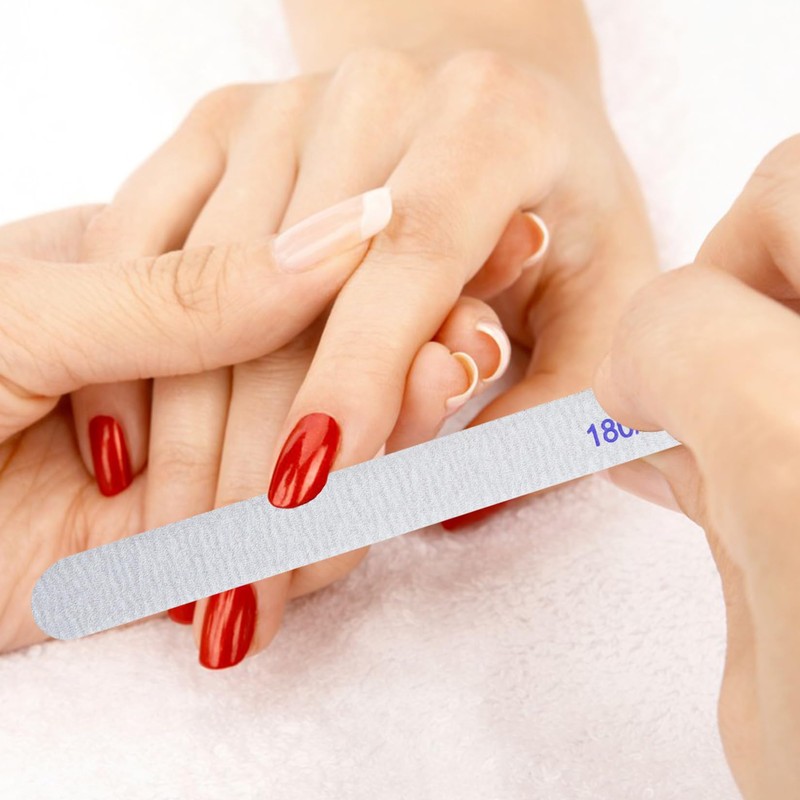 25Pcs 180/240 Grit Nail Files, Professional Nail Files Set for