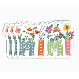 3Pcs - Mimi Floral Sticker - Grandma Perfect Sticker - Mother's Day Sticker - Kindle Notebook Phone Laptop Sticker - Tablet Tumbler Sticker