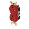 Leviton 5362-SGR 20-Amp 125-volt Industrial Grade Tamper-Resistant Duplex Receptacle, Red