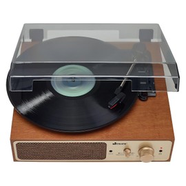 Jensen JTA-245 Dual Bluetooth Turntable (33/45/78 RPM) Cassette Player/Speakers