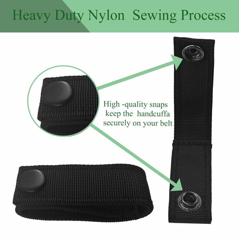 DOOVETER Handcuff Strap Snap Closure Cuff Holder Nylon Keeper Cuffs
