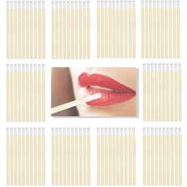 100Pcs Bamboo Handle Lip Wands, Disposable Lip Brushes, Lipstick Lip Gloss Concealer Wands Applicator Tool, MakeUp Brush, Bamboo Lip Brush for Home, Makeup Beauty Tool Kits for Women