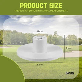 QhgPnt 5PCS Golf Tee Holder, Driving Range Tees, Rubber Golf Tees for Mats, Golf Practice Mat, Golf Tee Height Tool, for Outdoor Indoor Hitting Mat, White
