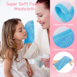 PHOGARY Pack of 10 Microfibre Wash Mitts Small Wash Cloths Terry Towelling Children's Wash Cloths Guest Towels, Super Absorbent & Soft Wash Mitts for Face Body, 21 x 15 cm, 10 Colours