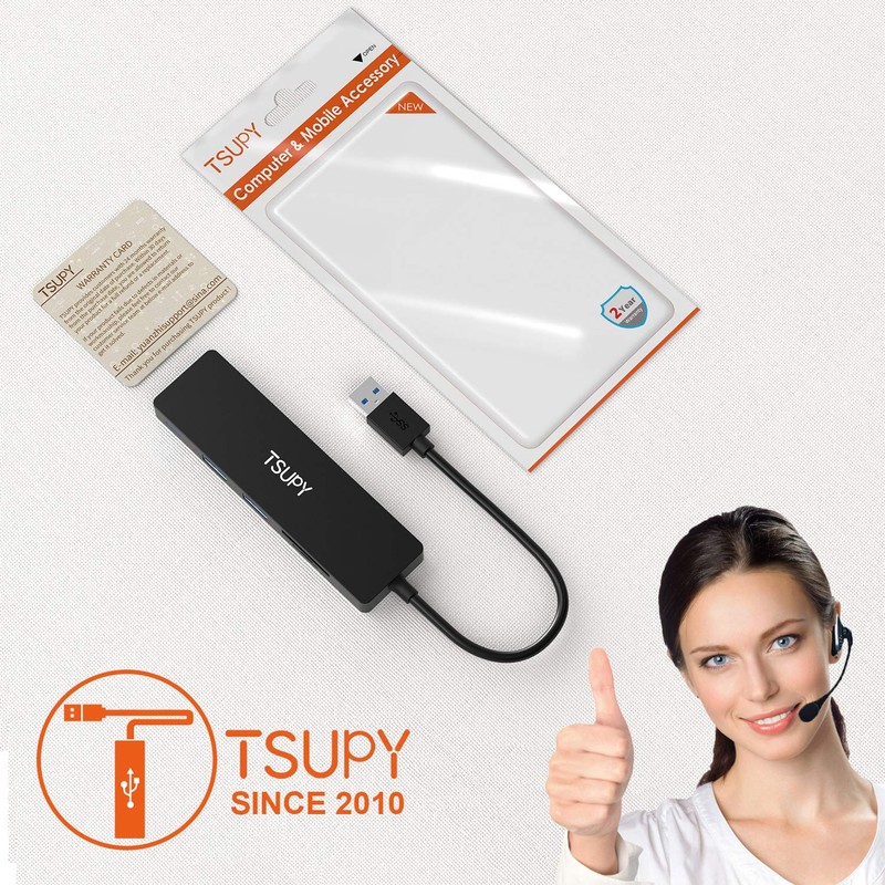 TSUPY USB Hub 3.0 5 Port with 3 USB 3.0