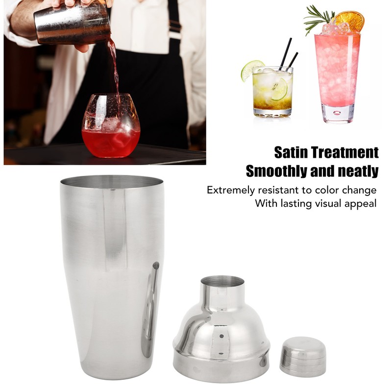 750ML Cocktail Shaker with Built in Strainer Stainless Steel Martini