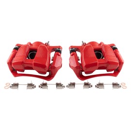 TRQ Front Performance Brake Caliper Set Red Compatible with 2013-2022 Honda Accord 2016-2022 HR-V