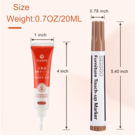 Wood Furniture Repair Kit, 8 Colors Wood Filler Touch Up Markers with Wax Sticks, Markers Furniture Repair Scratches, Cracks, Discoloration On Door, Cabinet, Laminate Floor Repair Kit Touch Up Paint