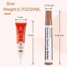 Wood Furniture Repair Kit, 8 Colors Wood Filler Touch Up Markers with Wax Sticks, Markers Furniture Repair Scratches, Cracks, Discoloration On Door, Cabinet, Laminate Floor Repair Kit Touch Up Paint