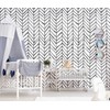 HAOKHOME Black and White Wallpaper Peel and Stick Stripe Herringbone