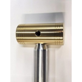 PTC 1-1/2 LBS.  BRASS HAMMER KNURLED 1" ALUMINUM HANDLE * GREAT GRIP* MADE IN USA*