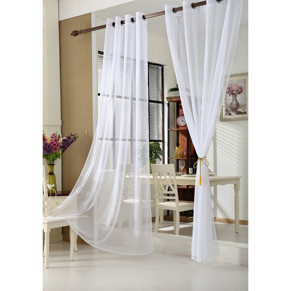 Woltu Transparent # 304 Curtain with Eyelets Grommet-Top Curtain Window
