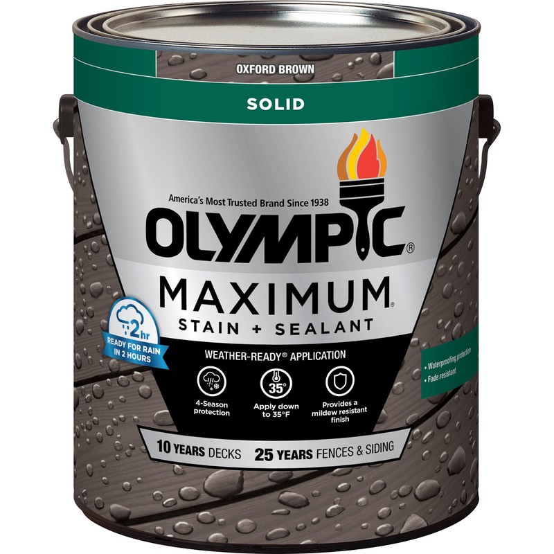 Olympic Maximum 1 gal. SC-1058 Oxford Brown Solid Color Exterior
