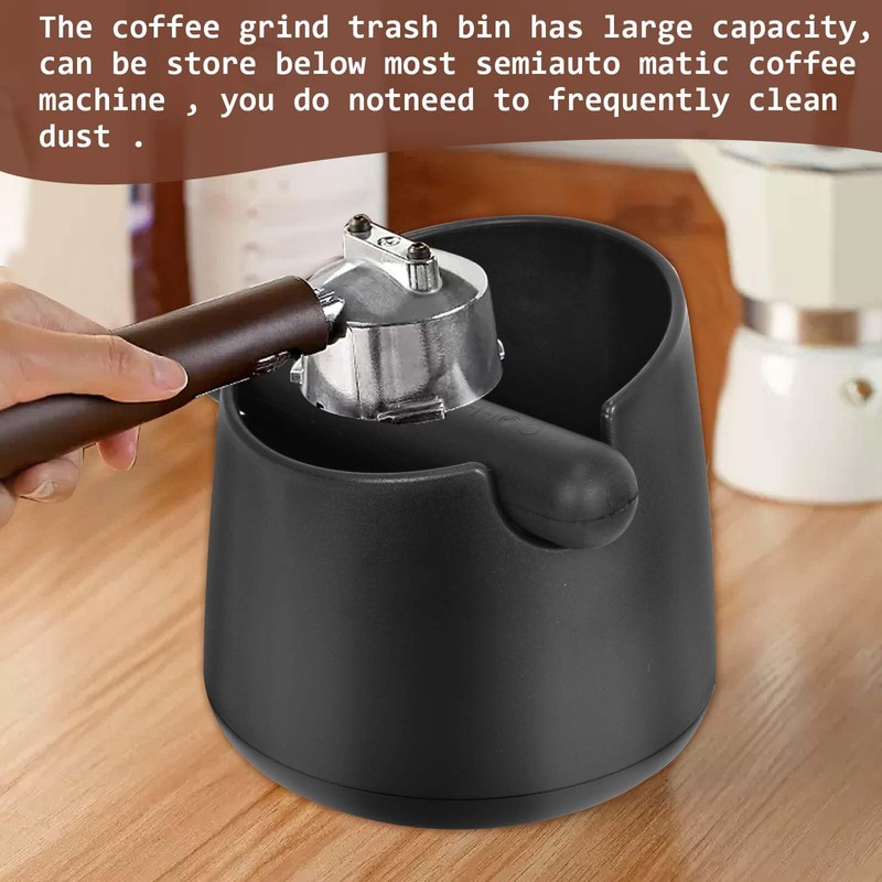 Espresso Knock Box, Black Coffee Knock Box, Round Coffee Bin,