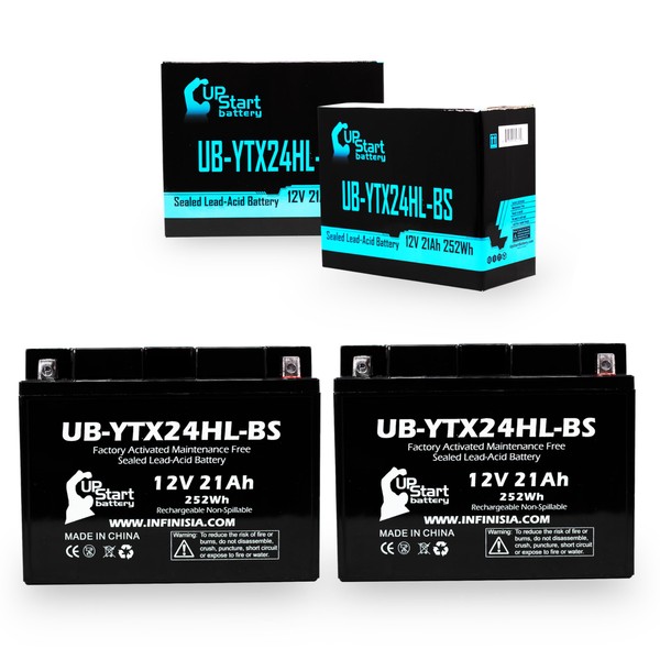 2-Pack UB-YTX24HL-BS Battery Replacement for 2001 Polaris Wide Track 500