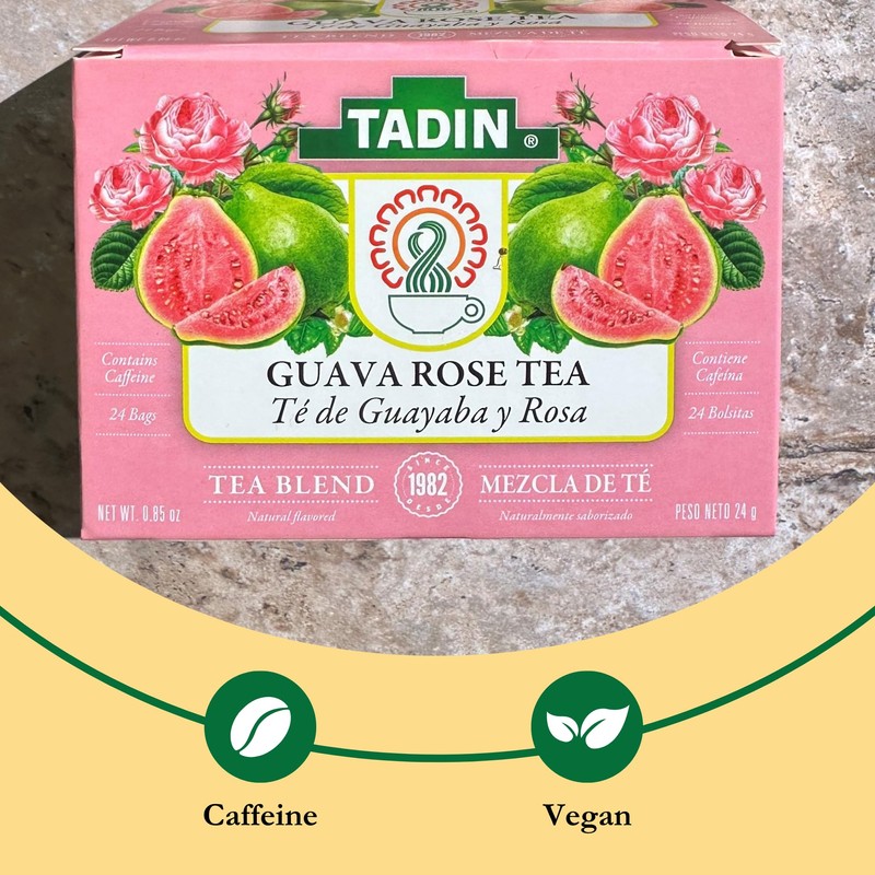 Tadin Guava Rose Tea, Contains Caffeine, Best Hot or Iced,