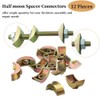 12pcs M6 Half Moon Nuts Washers,Spacer Washer, 6mm Hole Dia