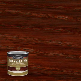 Minwax PolyShades Wood Stain + Polyurethane Finish – ½ Pint, Bombay Mahogany, Satin, Brown