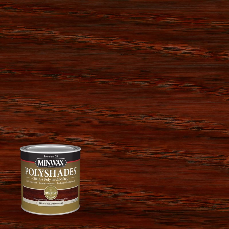 Minwax PolyShades Wood Stain + Polyurethane Finish – ½ Pint,