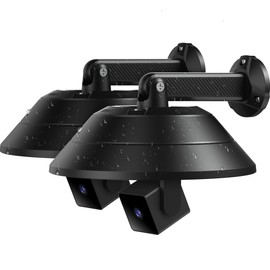 Gcioii 2 Pack Wall Mount and Weatherproof Protective Cover for WYZE Cam Pan V3/V2/V1, Blink Mini Pan-Tilt, Eufy Cam E220 (Black，Camera not Included)
