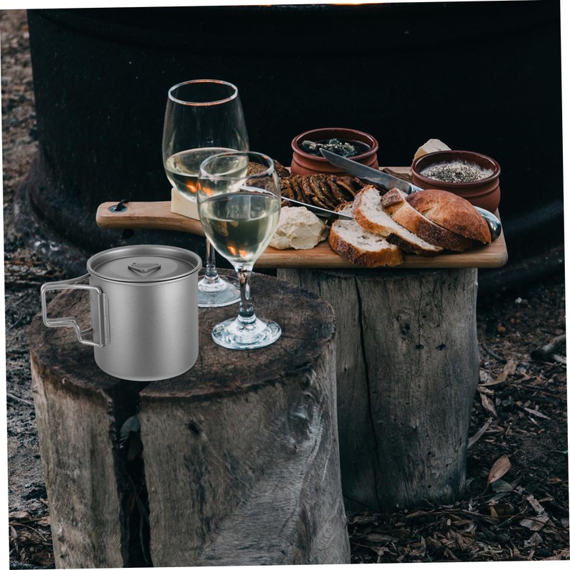 Gatuida Backpacking Cookware Titanium Water Cup Rapid Heating Foldable Camping