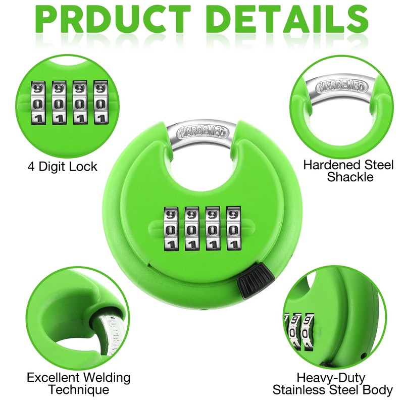 Maitys 4 Digit Combination Locks Stainless Steel Code Disc Lock