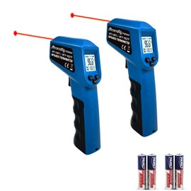 Ahosoutly Infrared Thermometer 2 Pack Temperature Gun - 58 ℉~1022 ℉ (- 50 ℃~550 ℃) Non-Contact Digital Laser Infrared Ir Thermometer for Cooking, Barbecue, Food, Repair, Pet Care and Home Use(Blue)