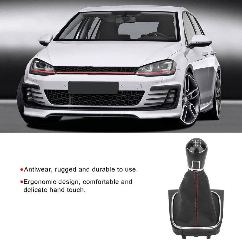 PU Leather Gear Shift Knob with Dustproof Cover Boot 6
