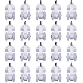 RICISUNG Curtain Runners, Set of 20, Compatible with Groove Width: 0.2 - 0.3 inches (6 - 8 mm), Resin, Silent, Lightweight, Square and L-Shaped