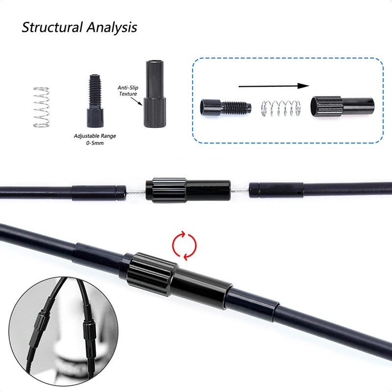 ALEOED 5 Pieces Bicycle Cable Adjusters, Bike Indexed Inline Cable