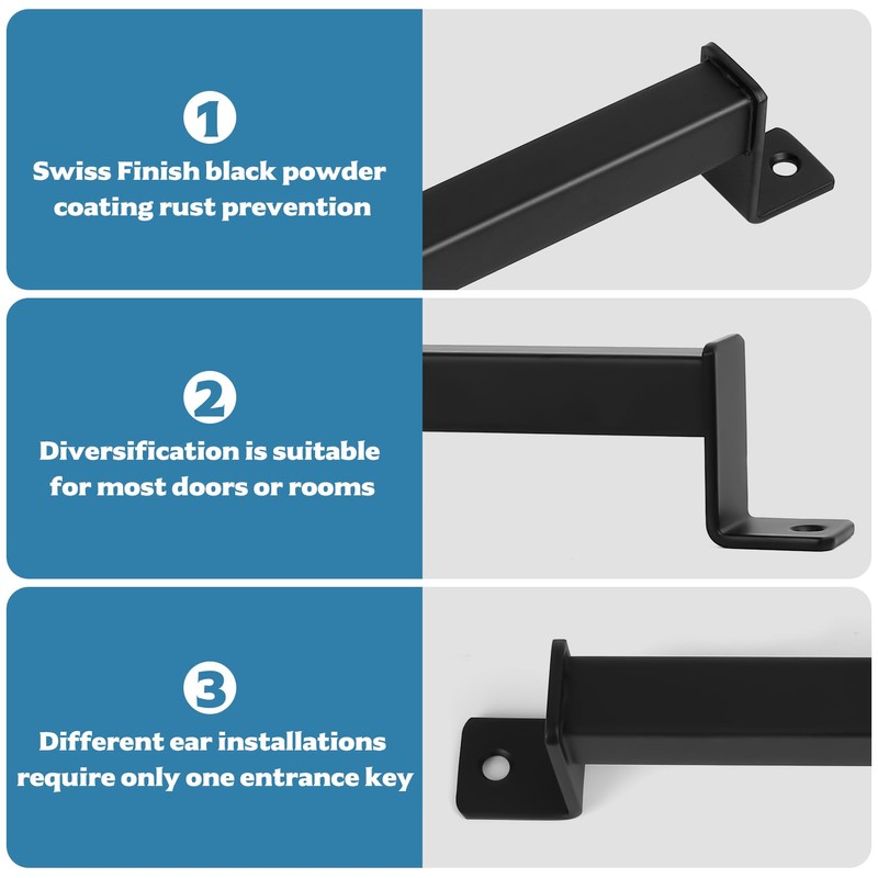 BATENGKEJI 2 Pcs Black Sliding Door Handles, Pull Handle, Pull