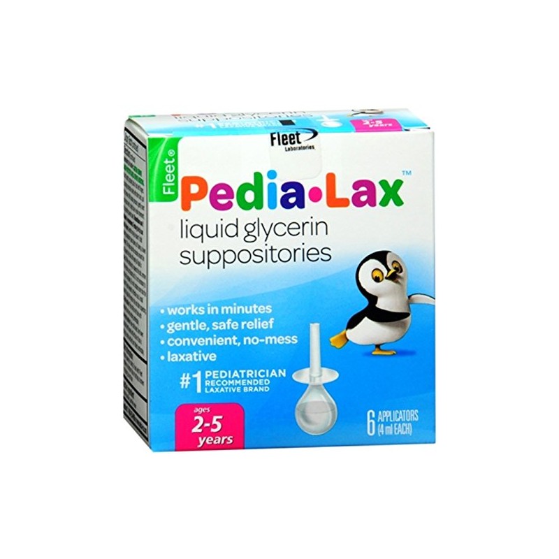 Fleet Pedia-Lax Liquid Glycerin Suppositories 6 Each (Pack of 12)