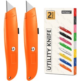 DIYSELF Utility Knife, 20 Pack Heavy Duty Box Cutter Retractable, Box Cutter Knife, Box Opener, Cardboard Cutter, Utility Knives for Garage, Home and Office, Box Cutters for Daily Use (Orange)