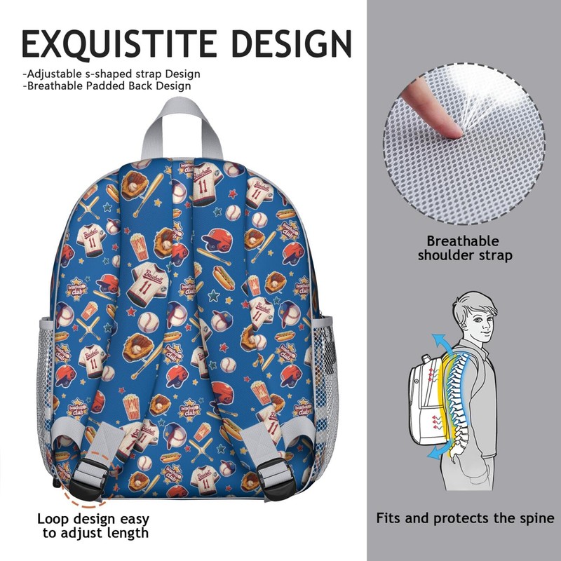 IgnisCrest Baseball Backpack for Boys,Toddler Backpacks For Boys Adjustable Straps,Durable,Baseball